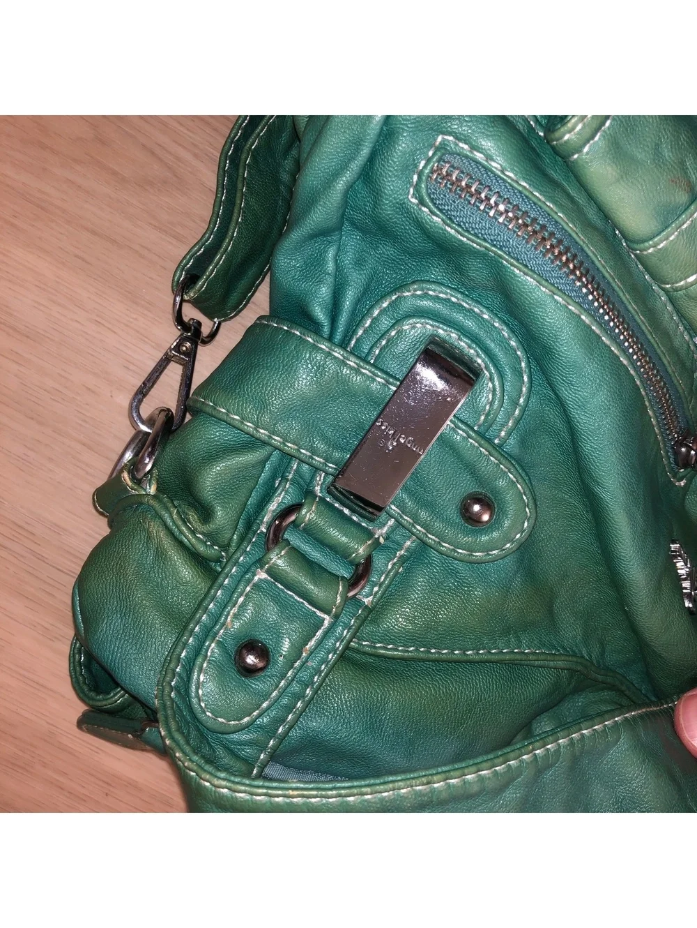 ANGEL KISS GREEN TIE DYE SOFT VEGAN LEATHER HOBO CROSSBODY SHOULDER PURSE BAG